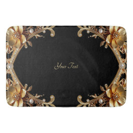 Gouden decoratieve bloemen badmat