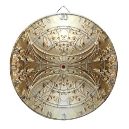 Gouden decoratieve bloemen dartbord