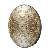 Gouden decoratieve bloemen dartbord (Voorkant Rechts)