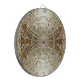 Gouden decoratieve bloemen dartbord (Voorkant Links)