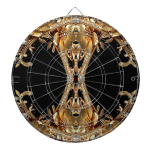 Gouden decoratieve bloemen dartbord