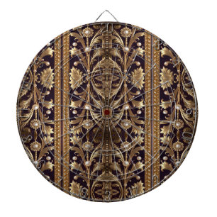 Gouden decoratieve bloemen dartbord