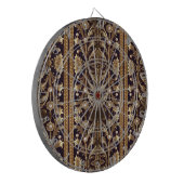 Gouden decoratieve bloemen dartbord (Voorkant Links)