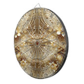 Gouden decoratieve bloemen dartbord (Voorkant Rechts)