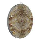 Gouden decoratieve bloemen dartbord (Voorkant Links)