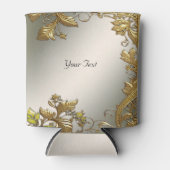 Gouden Decoratieve Bloemen Huwelijksgunst Koelbox Blikjeskoeler (Voorkant)