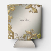 Gouden Decoratieve Bloemen Huwelijksgunst Koelbox Blikjeskoeler (Achterkant)