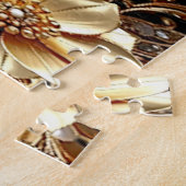 Gouden decoratieve bloemen legpuzzel (Zijkant)