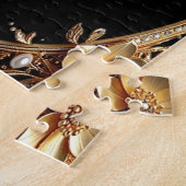 Gouden decoratieve bloemen legpuzzel (Zijkant)