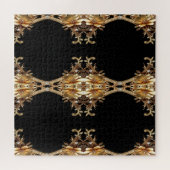 Gouden decoratieve bloemen legpuzzel (Horizontaal)