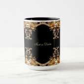 Gouden decoratieve bloemen mok (Midden)