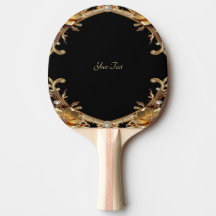 Gouden decoratieve bloemen pingpongbat