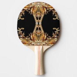 Gouden decoratieve bloemen pingpongbat tafeltennisbatje