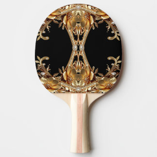 Gouden decoratieve bloemen pingpongbat tafeltennisbatje