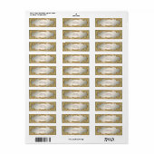 Gouden Decoratieve Bloemen Retour Adres Label (Full Sheet)