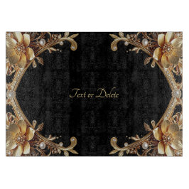 Gouden decoratieve bloemen snijplank