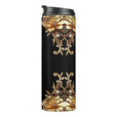 Gouden decoratieve bloemen thermosbeker (Geroteerd rechts)