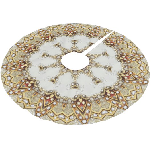 Gouden Decoratieve Boomrok Kerstboom Rok (Gekanteld)