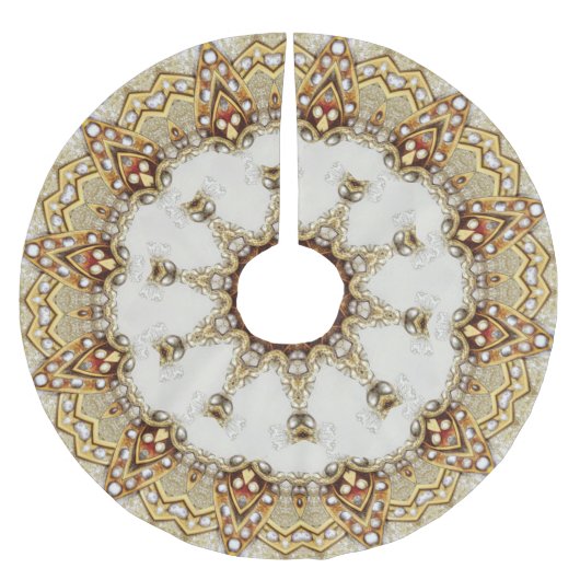 Gouden Decoratieve Boomrok Kerstboom Rok (Voorkant)