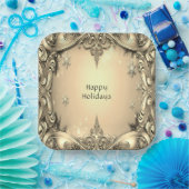 Gouden decoratieve feestpapier bord (Feest)
