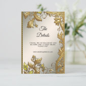 Gouden Decoratieve Florl Detail Behuizing Kaart (Staand voorkant)