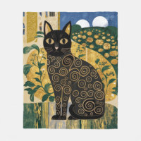 Gouden decoratieve Gustav Klimt stijl zwarte kat k