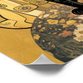 Gouden Decoratieve Gustav Klimt Stijl Zwarte Katte Poster (Hoek)