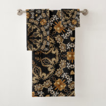 Gouden decoratieve handdoekenset
