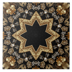 Gouden decoratieve keramische tegel tegeltje
