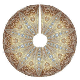 Gouden decoratieve kerstboomrok kerstboom rok