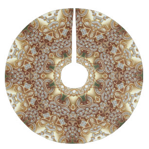 Gouden decoratieve kerstboomrok kerstboom rok