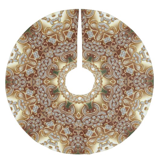 Gouden decoratieve kerstboomrok kerstboom rok (Voorkant)