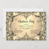 Gouden decoratieve kerstfeest uitnodiging (Voorkant)
