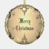 Gouden decoratieve kerstvakantie Ornament (Voorkant)