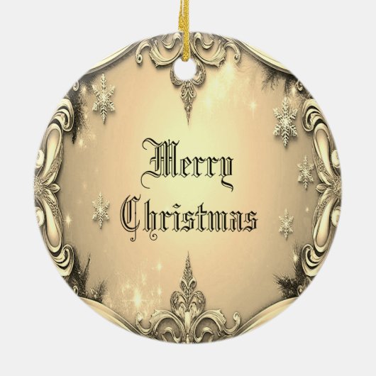 Gouden decoratieve kerstvakantie Ornament (Achterkant)