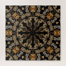 Gouden decoratieve legpuzzel
