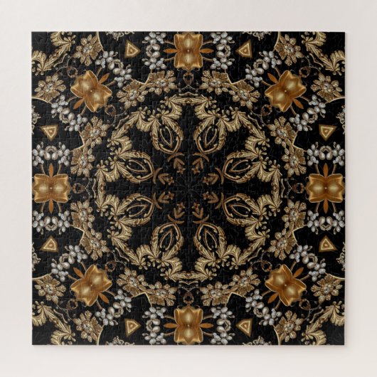 Gouden decoratieve legpuzzel (Verticaal)