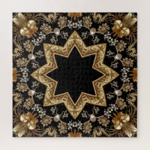 Gouden decoratieve legpuzzel