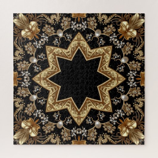 Gouden decoratieve legpuzzel (Verticaal)