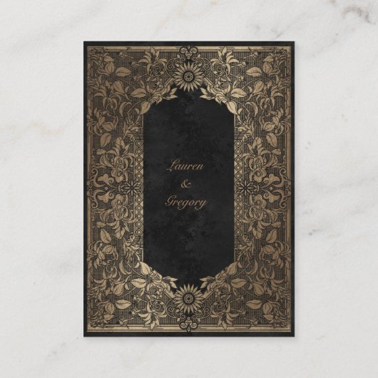 gouden decoratieve Receptiebijlage Kaart (Achterkant)