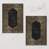 gouden decoratieve Receptiebijlage Kaart (Voorkant / Achterkant)