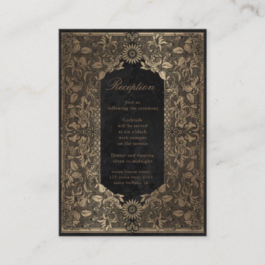  gouden decoratieve Receptiebijlage Kaart (Voorkant)