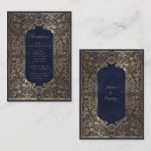  gouden decoratieve Receptiebijlage Kaart (Voorkant / Achterkant)