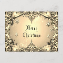 Gouden Decoratieve Vakantie Kerst Briefkaart