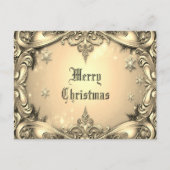 Gouden Decoratieve Vakantie Kerst Briefkaart (Voorkant)