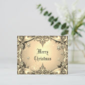 Gouden Decoratieve Vakantie Kerst Briefkaart (Staand voorkant)