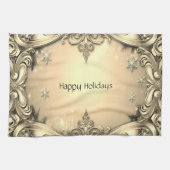 Gouden Decoratieve Vakantie Keuken Handdoek (Horizontaal)