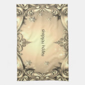 Gouden Decoratieve Vakantie Keuken Handdoek (Verticaal)