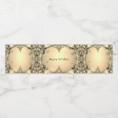 Gouden decoratieve vakantie waterfles etiket (Enkel label)