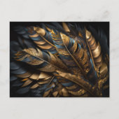 Gouden decoratieve veren briefkaart (Voorkant)
